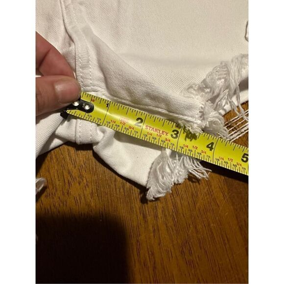 William Rast Womens Cut Off Distressed High Rise White Shorts Stretch Size 27 - Picture 10 of 11